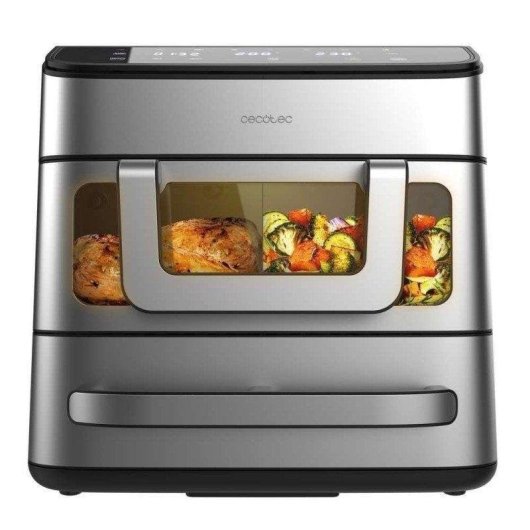Airfryer Cecotec Cecofry Foodcourt 18000 Dubbele Mand Venster 18L 2700W Pizzasteen