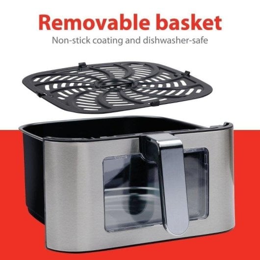 Friteuse sans Huile Alpina 8L 1800W Inox avec écran LED tactile et fenêtre