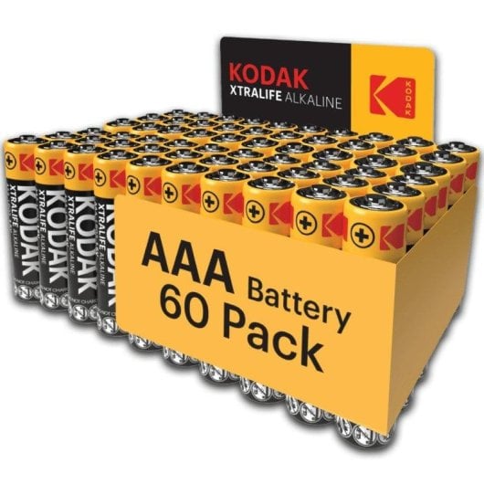 Pilha AAA Kodak Xtralife LR03 Pack 60 Alcalinas 1,5V longa duração
