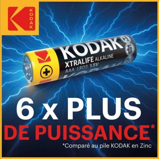 Pilha AAA Kodak Xtralife LR03 Pack 60 Alcalinas 1,5V longa duração