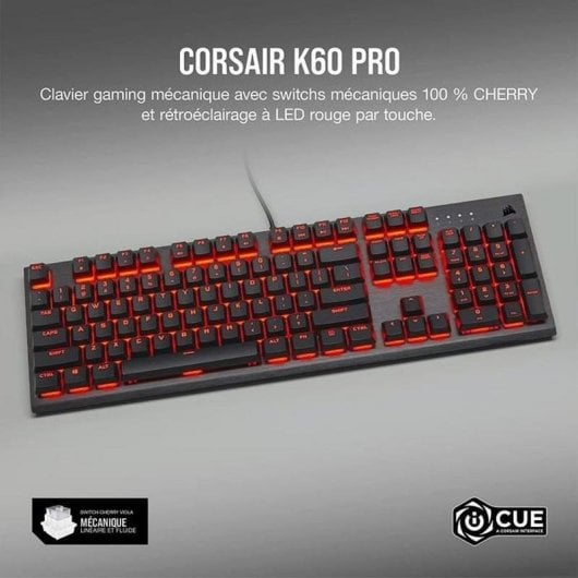 Teclado Corsair CH-910D029-FR mecânico Layout FR retroiluminado RGB full size cinzento