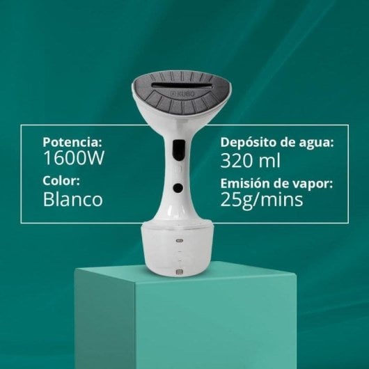 Plancha vertical de vapor Kubo 1600W depósito 320 ml ajuste vapor apagado automático blanco