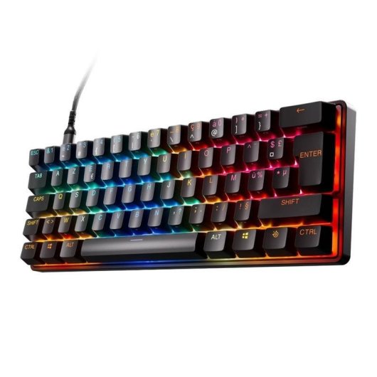 Teclado SteelSeries Apex Pro Mini Hall Effect magnético compacto Layout francés con interruptores ajustables y RGB