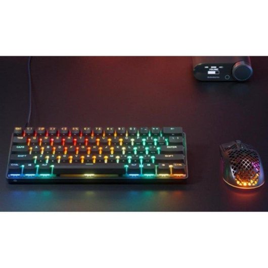 Teclado SteelSeries Apex Pro Mini Hall Effect magnético compacto Layout francés con interruptores ajustables y RGB