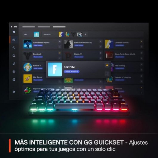 Teclado SteelSeries Apex Pro Mini Hall Effect magnético compacto Layout francés con interruptores ajustables y RGB