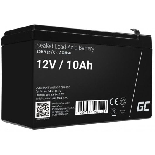 Batería Green Cell AGM50 12 V 10 Ah VRLA AGM Negro