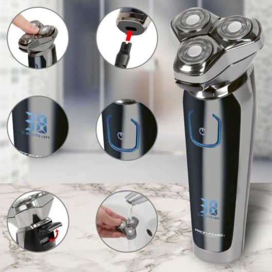 Elektrorasierer ProfiCare PC-HR 3023 Kabellos 60min Flexible Scherköpfe Schnellladung