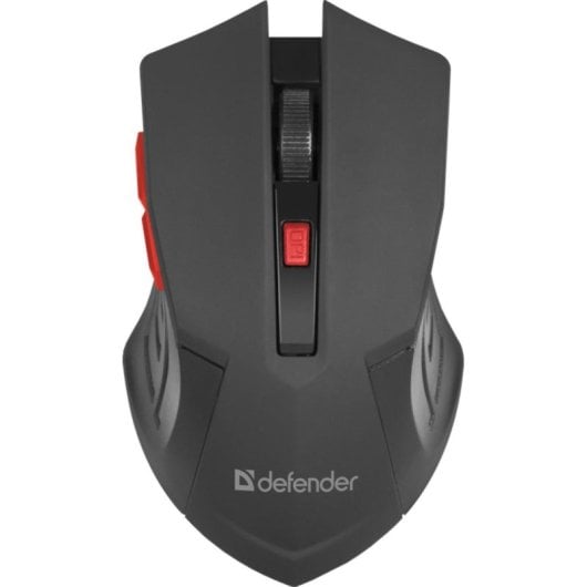 Mouse Defender ACCURA MM-275 Wireless 1600 DPI Nero Rosso 6 Tasti Ergonomico
