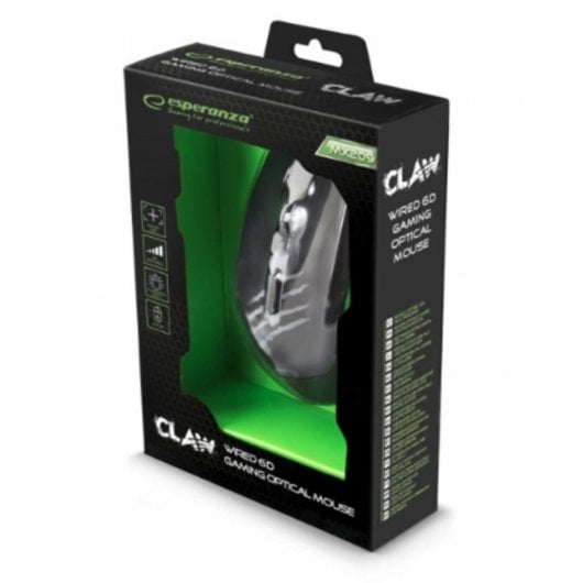 Souris Esperanza EGM209G USB Type-A 2400 DPI Noir Vert 6 Boutons Gaming