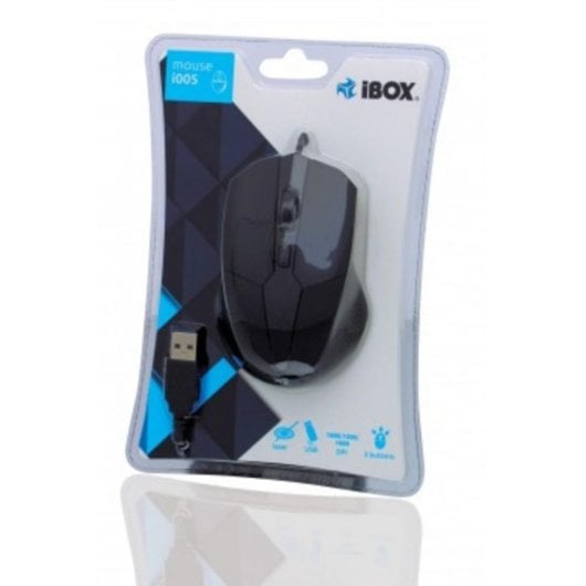 Maus Ibox i005 USB Laser 1600DPI Schwarz Ambidextrous DPI-Taste