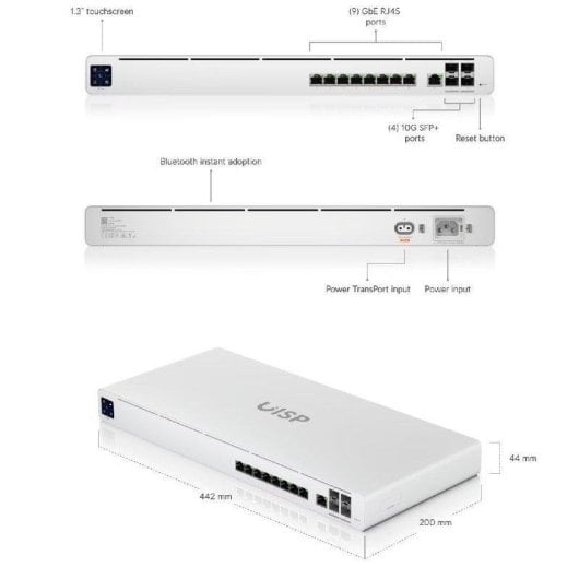 Router Ubiquiti UISP Router Pro 9 Puertos 4 SFP+ ARM Cortex-A57 4 GB DDR4 16 GB eMMC