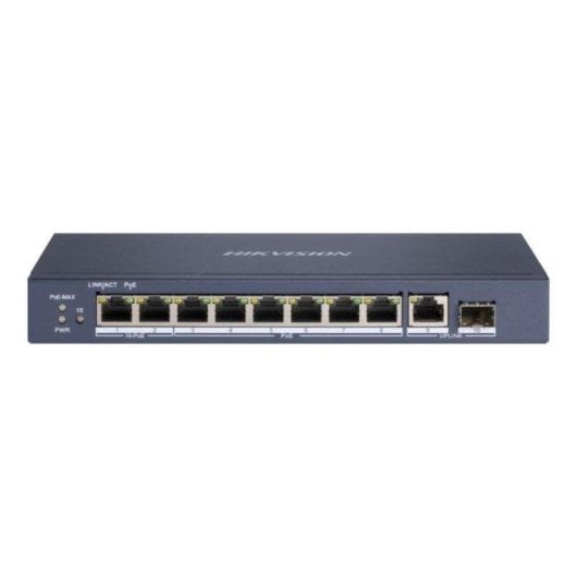 Switch de red Hikvision DS-3E0510HP-E 8 puertos Gigabit con PoE metálico