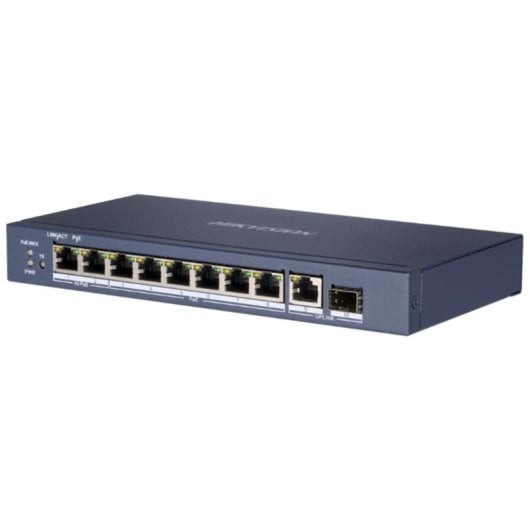 Switch de red Hikvision DS-3E0510HP-E 8 puertos Gigabit con PoE metálico