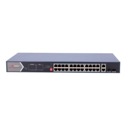 Switch Hikvision DS-3E0528HP-E 28 puertos PoE+ Gigabit 370W rack metálico