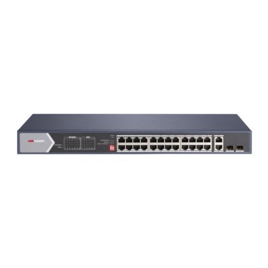 Switch Hikvision DS-3E0528HP-E 28 puertos PoE+ Gigabit 370W rack metálico