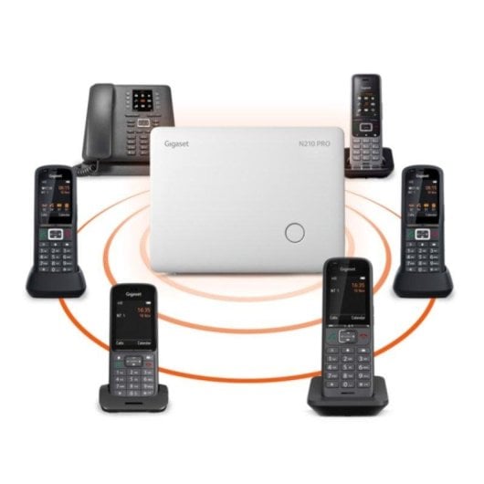 Base Telefonica Gigaset N210 Pro Compatibile DECT 6 Postazioni Chiamate Interne/Esterne