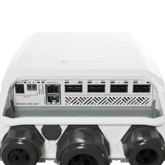 Switch Mikrotik CRS504-4XQ-OUT 4xQSFP28 PoE Gestionné L3 Rack 1U Blanc