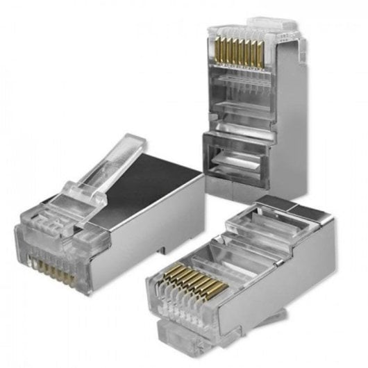 Connecteur Qoltec 54556 RJ45 Cat6 F/UTP Mâle Blindé Argent 100 pièces