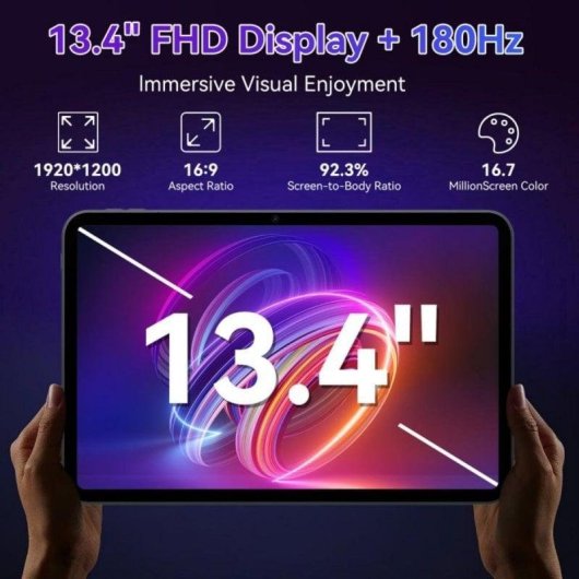 Tablet TABWEE T60 Pro 5G + WiFi 13,4" 8GB 256GB Negro Pantalla FHD