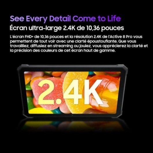 Tablet Blackview Active 8 Pro 10.36" 256GB 4G 22000mAh 33W Android 13 Naranja