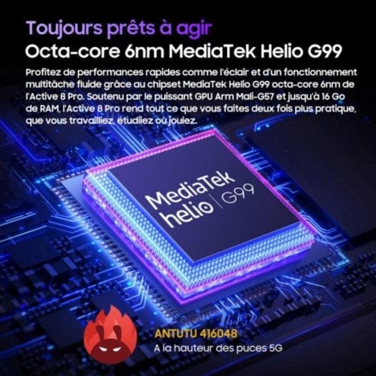 Tablet Blackview Active 8 Pro 10.36" 256GB 4G 22000mAh 33W Android 13 Naranja