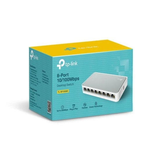 Switch TP-Link TL-SF1008D 8 ports Fast Ethernet blanc, montage mural