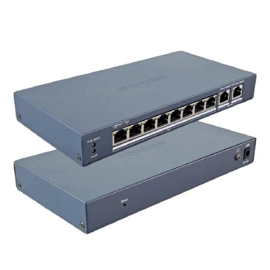 Switch Hikvision DS-3E1510P-EI/M 8 puertos Gigabit PoE+ 2 Uplink vigilancia