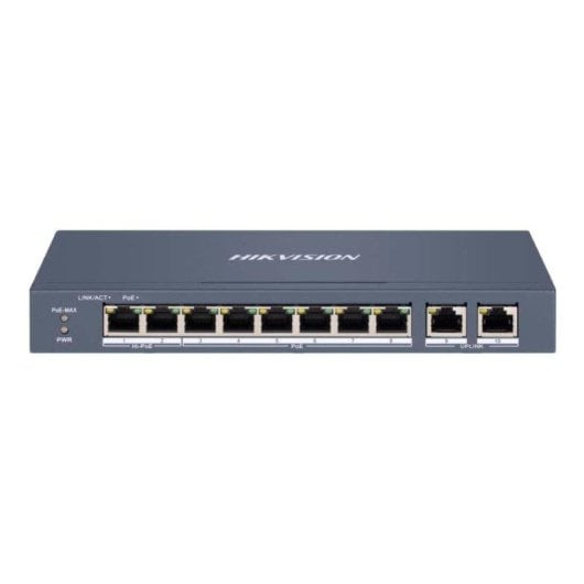 Conmutador Hikvision DS-3E11010HP-EI 10 Puertos Gigabit Hi-PoE Gestionado IP40 metálico