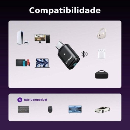 Adaptador Bluetooth Ugreen BT501 USB-C aptX HD para audio sin latencia