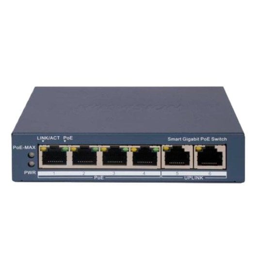 Switch Hikvision DS-3E1506P-EI 6 puertos Gigabit PoE 60W gestión avanzada