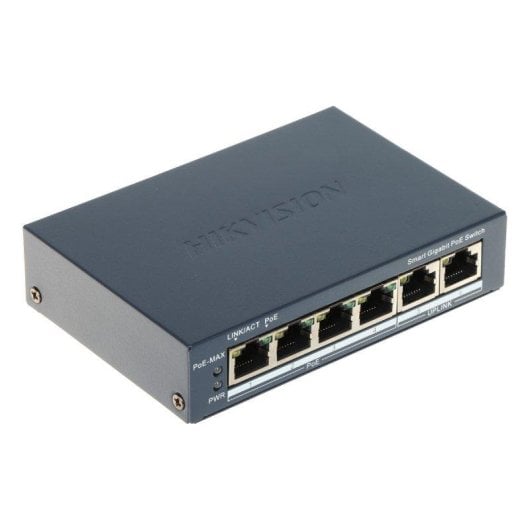 Switch Hikvision DS-3E1506P-EI/M Gigabit Gestionado 4 Puertos PoE 2 Uplink 45W Pared