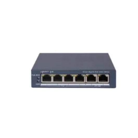 Switch Hikvision DS-3E1506P-EI/M Gigabit Gestionado 4 Puertos PoE 2 Uplink 45W Pared