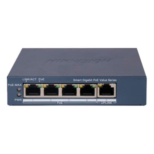 Switch Hikvision DS-3E1505P-EI/M 5 Puertos Gigabit PoE metálico gestión avanzada