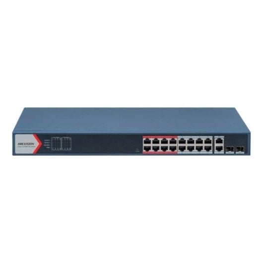 Switch PoE Hikvision DS-3E1318P-EI(B) 16 Puertos Fast Ethernet y 2 Combo SFP Gestionado