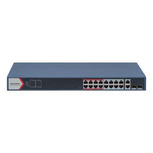 Switch PoE Hikvision DS-3E1318P-EI(B) 16 Puertos Fast Ethernet y 2 Combo SFP Gestionado