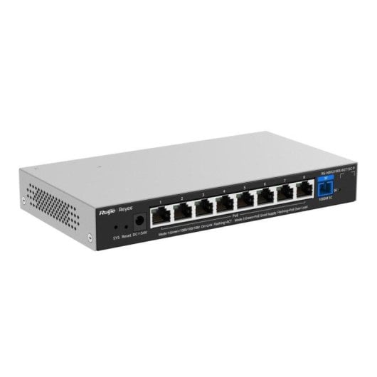 Switch gestionado Ruijie Reyee 8 puertos PoE Gigabit con gestión cloud y puerto SC fibra