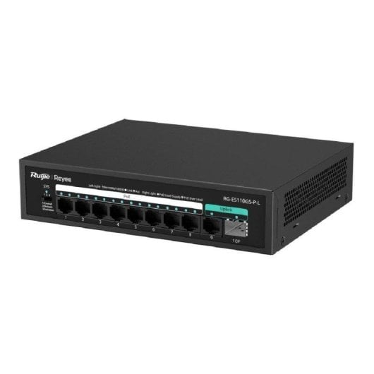 Switch Ruijie 8 ports Gigabit PoE + 1 RJ45 Uplink + 1 SFP PoE 120 W