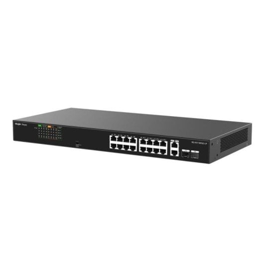 Switch Ruijie 16 Puertos PoE+ 10/100Mbps con 2 Uplink Gigabit Gestión Cloud