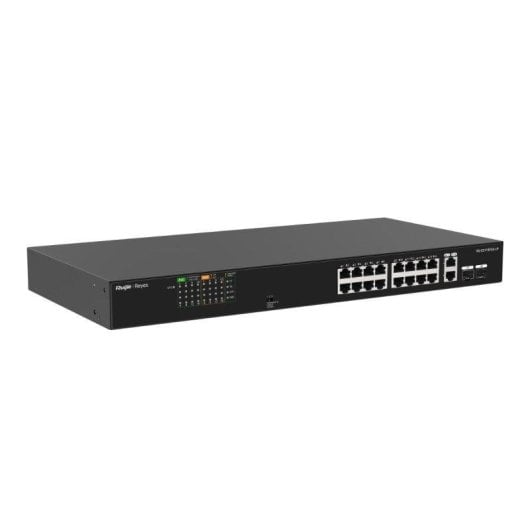 Switch Ruijie 16 Puertos PoE+ 10/100Mbps con 2 Uplink Gigabit Gestión Cloud