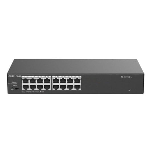 Switch Ruijie RG-ES116G-L 16 ports Gigabit Ethernet Rack Métal Sans Ventilateur
