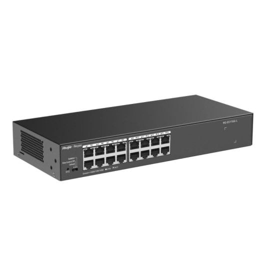 Switch Ruijie RG-ES116G-L 16 ports Gigabit Ethernet Rack Métal Sans Ventilateur