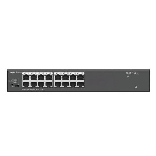 Switch Ruijie RG-ES116G-L 16 ports Gigabit Ethernet Rack Métal Sans Ventilateur