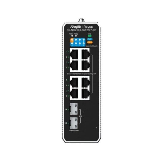 Switch gestionado Ruijie RG-NIS2100 8 Puertos Gigabit PoE+ 2 SFP Industrial