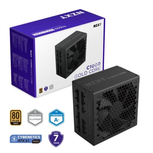Fuente de Alimentación NZXT C1000 Gold Core 1000W Certificación 80 PLUS Gold modular
