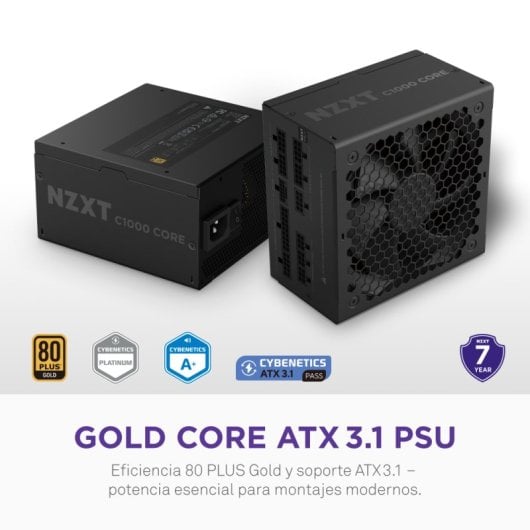 Fuente de Alimentación NZXT C1000 Gold Core 1000W Certificación 80 PLUS Gold modular