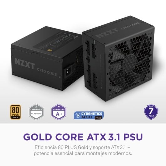 Fuente de Alimentación NZXT C750 Gold Core 750 W Certificación 80 PLUS Gold modular