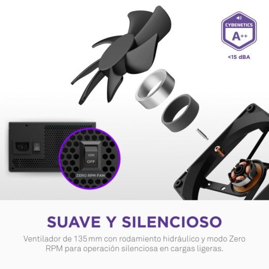 Fuente de Alimentación NZXT C750 Gold Core 750 W Certificación 80 PLUS Gold modular