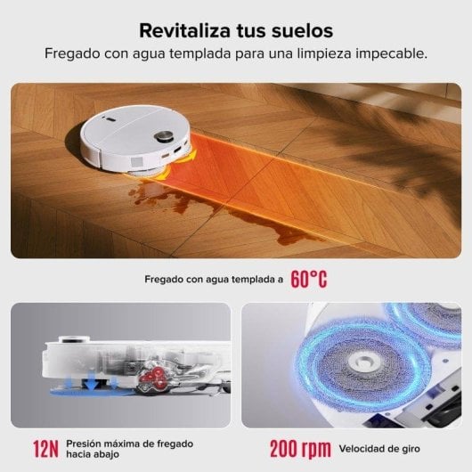 Robot Aspirador y Fregasuelos Roborock Qrevo Curv 2 Pro Navegación AI 25.000 Pa Zero-enredos