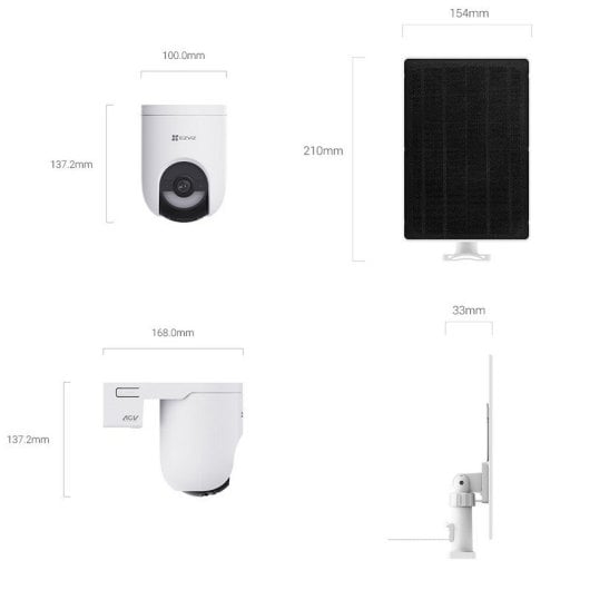 Videocamere di sorveglianza EZVIZ HB8 Lite 2K Visione Notturna Esterna IA Allarme Pannello Solare Controllo Vocale Audio Bidirezionale