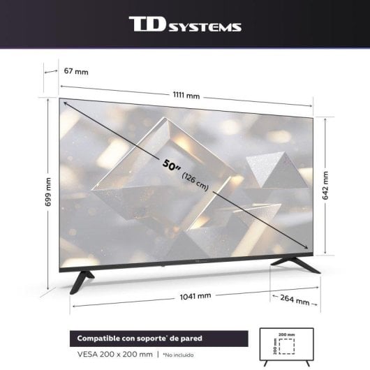 TV TD Systems QLED M50C21GLQ 50" 4K Smart TV Google Assistant Android 14